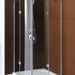 LEGRO čtvrtkruhová sprchová zástěna dvoukřídlá 1000x1000mm, čiré sklo ( GL5510)