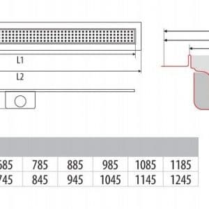 ONDA Sprchový kanálek s roštem 750