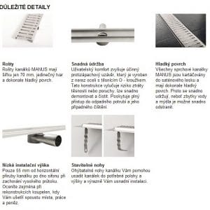 ONDA Sprchový kanálek s roštem 850