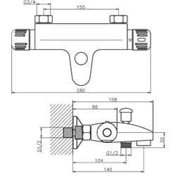 Aquamat - Termostatická vanová baterie