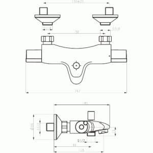 Aqualight - Termostatická vanová baterie