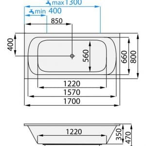 One - Vana nízká 1700x800mm