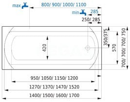 Spring - Vana obdélníková 1600x700mm