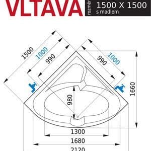 Vltava - Vana rohová 1500x1500mm