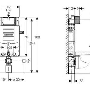Geberit Kombifix - pro závěsné wc, nádržka UP 320