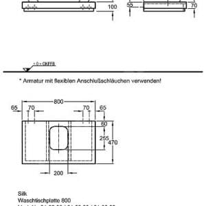 Keramag Silk - Umyvadlová deska, výřez na sifon uprostřed, 80x10x47 cm - skříňka, bílá lesklá