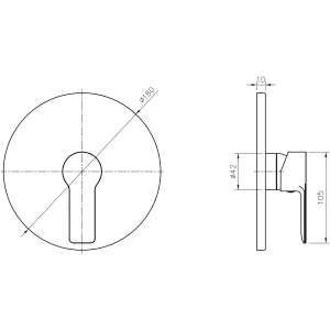 BARON podomítková sprchová baterie, 1 výstup, chrom