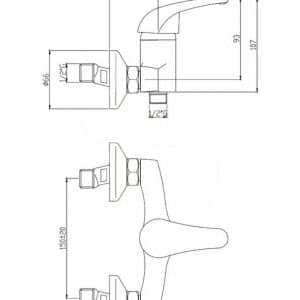 Výprodej!! Poslední kus!! LAGUNA - Sprchová baterie 150 mm, chrom